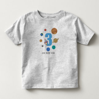 Add NAME - 3rd Birthday Solar System Planets Toddler T-shirt