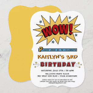 Add Name 3RD or Any Age Birthday Party Invitation