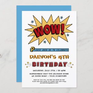 Add Name 4TH or Any Age Birthday Party Invitation