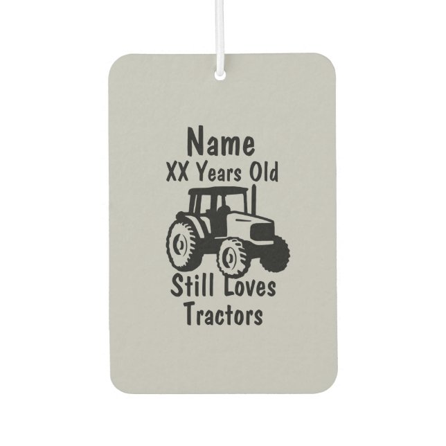 Add Name Age Personalized Tractor Birthday Air Freshener (Front)