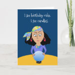 Add Name and Age Funny Fortune Birthday Greeting Card<br><div class="desc">Our fortune teller may see a bit too much.  Fun birthday card for friends,  family,  co-workers or anyone. See more funny cards at Zigglets store here at Zazzle. There's a direct link below.</div>
