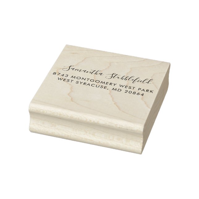 Add Name and Return Address Script Rubber Stamp (Stamp)