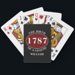 Add Name And Year Birthday Black Playing Cards<br><div class="desc">Make your next game night a personalized one with these custom playing cards! Featuring a black and red design, each card features a personalized name and date. Perfect for birthday gifts or anniversary presents, these cards are the perfect way to evoke nostalgia no matter how far apart you are. Get...</div>