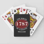 Add Name And Year Birthday Black Playing Cards<br><div class="desc">Make your next game night a personalized one with these custom playing cards! Featuring a black and red design, each card features a personalized name and date. Perfect for birthday gifts or anniversary presents, these cards are the perfect way to evoke nostalgia no matter how far apart you are. Get...</div>