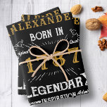 Add Name And Year Vintage Black Gold Wrapping Paper Sheet<br><div class="desc">Add a touch of class and elegance to your presents with this Vintage Black Gold Wrapping Paper. The timeless design features a classic black and gold colour combination that will never go out of style. Our sheets can be customized with your name and year of choice, adding a personalized touch...</div>