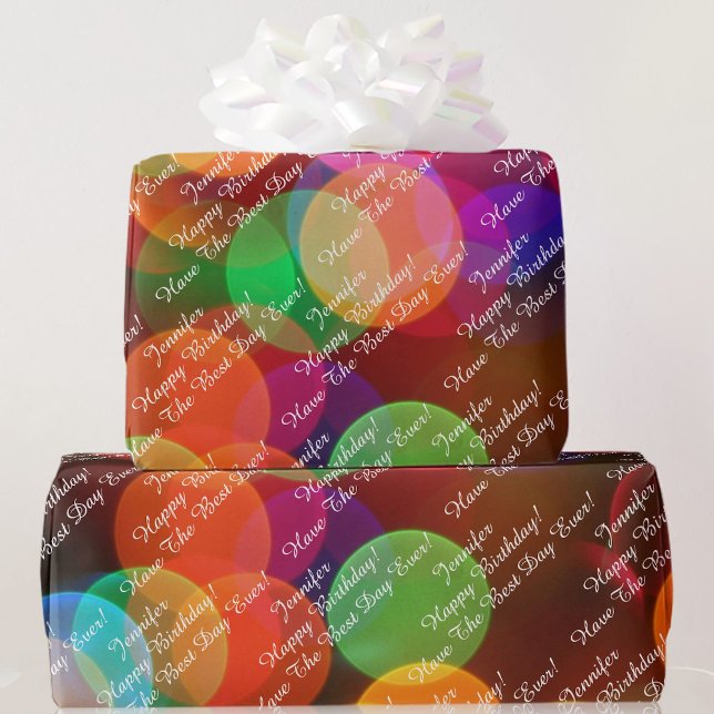 Add Name and Your Message Happy Birthday Wrapping Paper (Creator Uploaded)