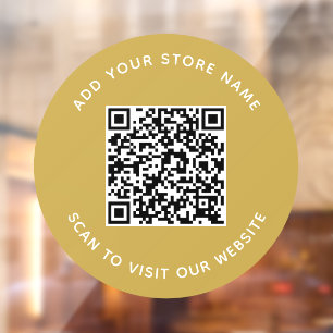 Add Name and Your Website QR Code Custom Colour Window Cling