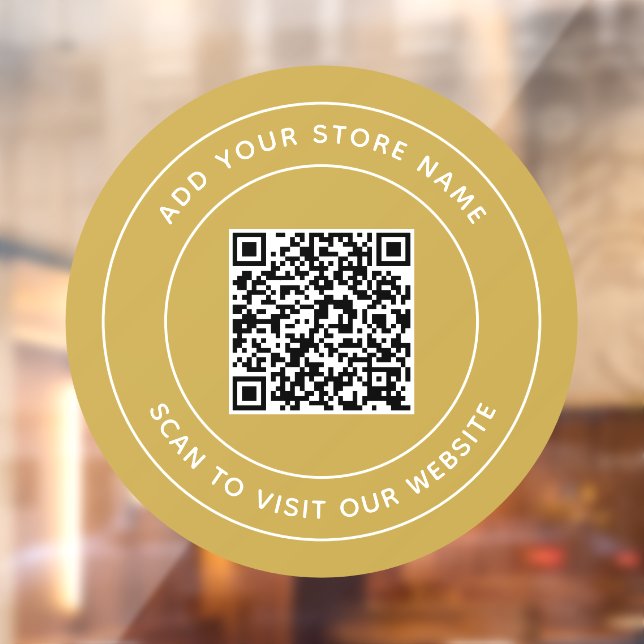 Add Name and Your Website QR Code Custom Colour Window Cling (Sheet 2)