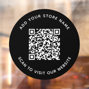Add Name and Your Website QR Code Custom Colour Window Cling