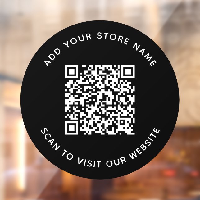 Add Name and Your Website QR Code Custom Colour Window Cling (Sheet 2)