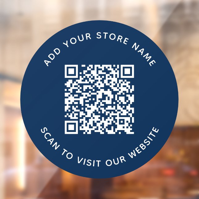 Add Name and Your Website QR Code Custom Colour Window Cling (Sheet 2)