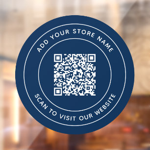 Add Name and Your Website QR Code Custom Colour Window Cling