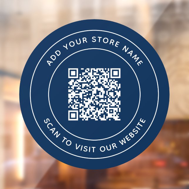 Add Name and Your Website QR Code Custom Colour Window Cling (Sheet 2)
