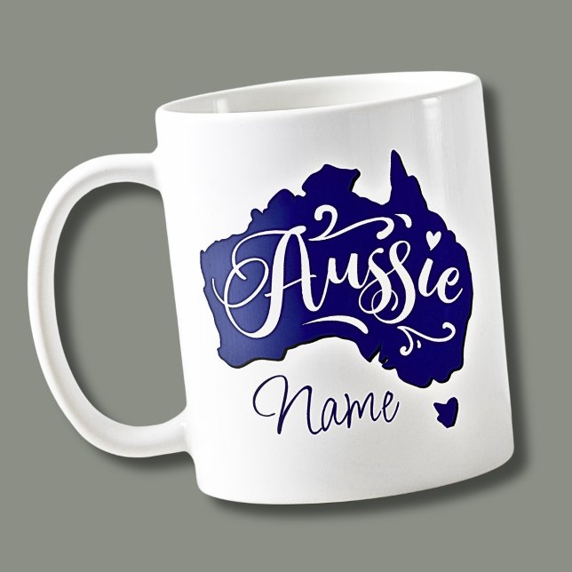 Add Name - Aussie on Australia Map  Coffee Mug (Creator Uploaded)