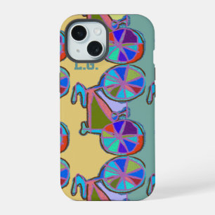 add name bikes colourful pattern iPhone 15 case