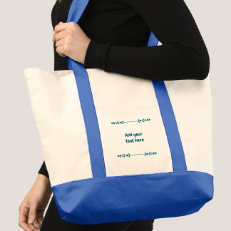 Add name blue text tote bag