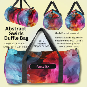 Add Name, Bright Swirling Abstract Duffle Bag