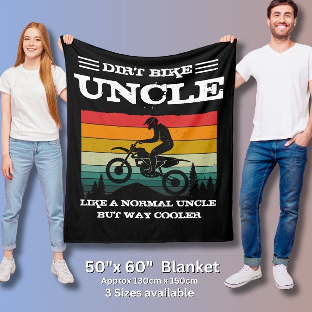 Add Name Change ALL Text Dirt Bike Uncle Way Cool  Fleece Blanket (Creator Uploaded)