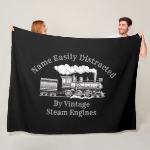 Add Name Change ALL Text Easily Distracted Steam   Fleece Blanket