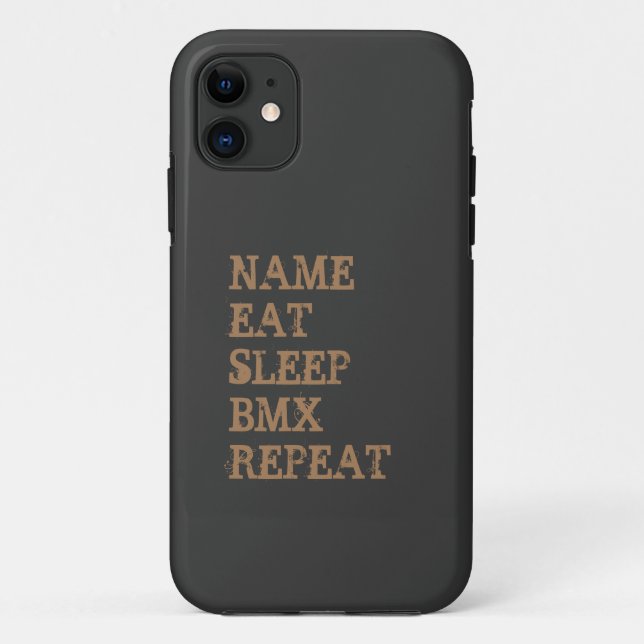 Add Name Change ALL Text Eat Sleep BMX Repeat      Case-Mate iPhone Case (Back)
