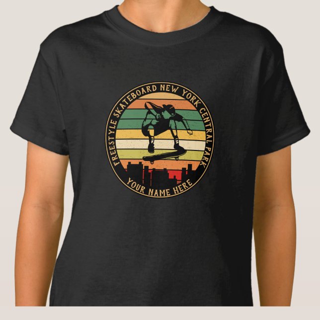 Add Name Change ALL Text Freestyle Skateboard      T-Shirt (Creator Uploaded)