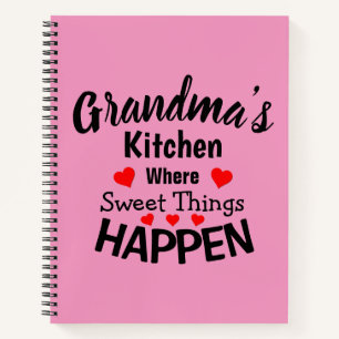 Add Name Change ALL Text Grandmas Kitchen Sweet Notebook