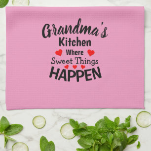 Add Name Change ALL Text Grandmas Kitchen Sweet    Towel