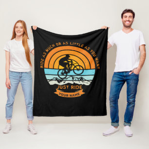 Add Name Change All Text Mountain Bike Just Ride T Fleece Blanket