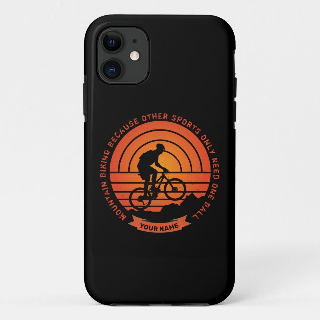 Add Name Change All Text Mountain Bike One Ball  Case-Mate iPhone Case (Back)