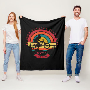 Add Name Change All Text Mountain Bike Tailwind Fleece Blanket