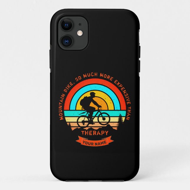 Add Name Change All Text Mountain Bike Therapy     Case-Mate iPhone Case (Back)