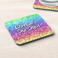 Add Name Change Any Text She Shed Sparkle Rainbow
