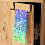 Add Name Change Any Text She Shed Sparkle Rainbow  Kitchen Towel<br><div class="desc">Add the Name & Text you want to this great She Shed Design - See my store for more great She Shed Gifts.</div>
