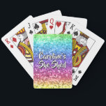 Add Name Change Any Text She Shed Sparkle Rainbow  Playing Cards<br><div class="desc">Add the Name & Text you want to this great She Shed Design - See my store for more great She Shed Gifts.</div>