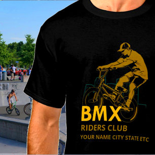 Add Name Change Text BMX Riders Club Urban City    T-Shirt