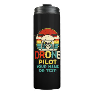 Add Name, Change Text, Drone Pilot Thermal Tumbler