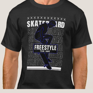 Add Name Change Text Freestyle Skateboard Rider T-Shirt