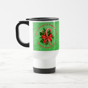 Add Name Change Text Red Green Christmas 20xx Travel Mug