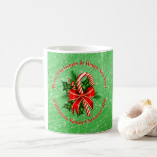Add Name Change Text Red Green Christmas Coffee Mug