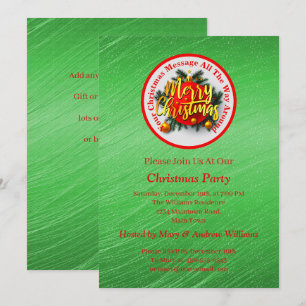 Add Name Change Text Red Green Christmas Invitatio Invitation