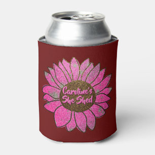 Add Name  Change Text She Shed Pink Sunflower      Can Cooler