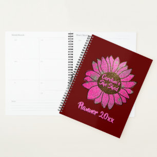 Add Name Change Text She Shed Pink Sunflower       Planner