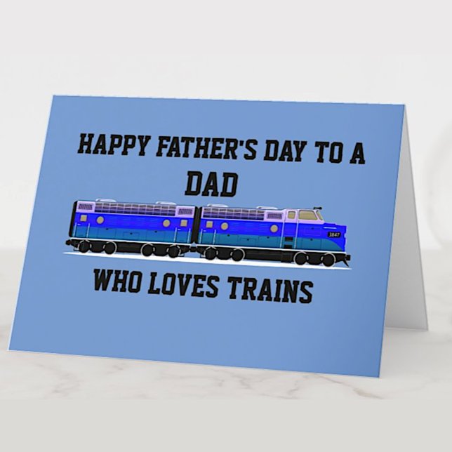 Add name, Change Text Train Railroad Father's Day Holiday Card (Creator Uploaded)
