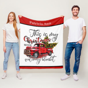 add name Christmas movie watching Fleece Blanket