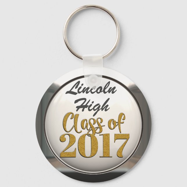 Add Name Class Of 2017 Graduation Keychain (Front)