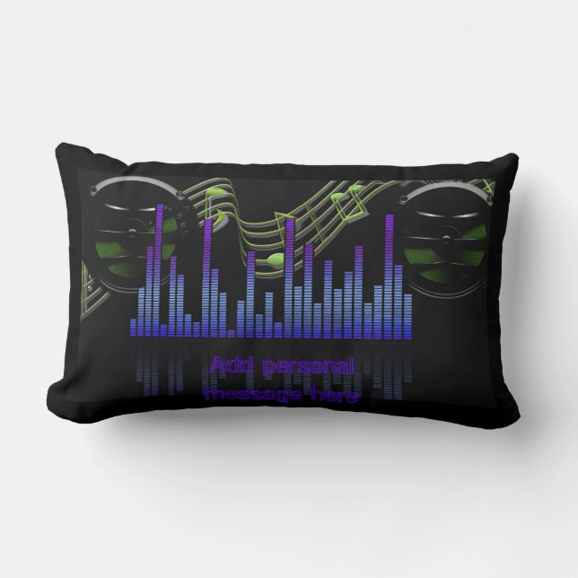Add name Cool DJ Sound level Engineer Music gifts Lumbar Pillow (Front)