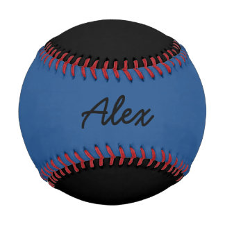 Add Name Custom Black and Blue Baseball