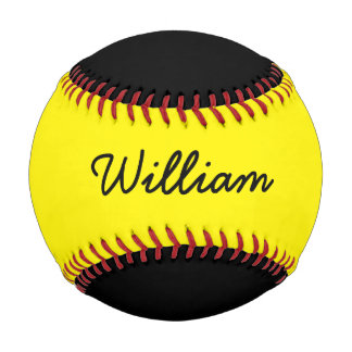 Add Name Custom Black and Yellow Baseball
