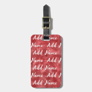 Add Name Custom Red Watercolor  Luggage Tag