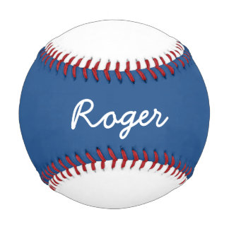 Add Name Custom White and Blue Baseball